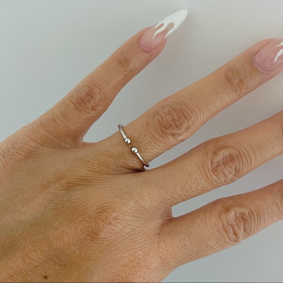 Sterling silver dainty stack ring, dainty ring, silver ring, midi ring, toe ring - Picture 5 of 12